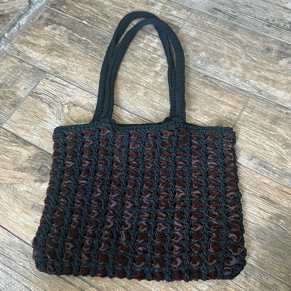 Carrie Forbes Handbags - CARRIE FORBES woven velvet tote BAG